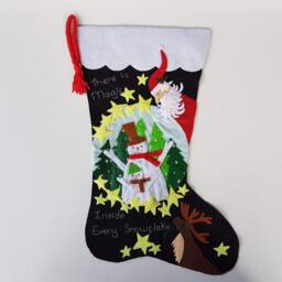 There Is Magic Inside Every Snowflake Felt Christmas Stocking - Personalized - thumbnail 3