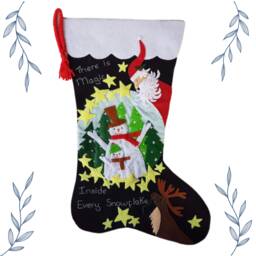 There Is Magic Inside Every Snowflake Felt Christmas Stocking - Personalized