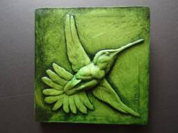 Lifesize Hummingbird in Flight Concrete Art Tile