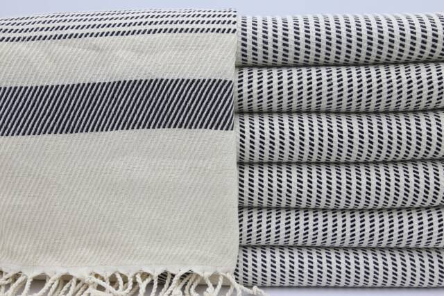 Turkish Towel, Handwoven Towel, Black Towel, Wholesale Towel, 40''x75'', Bridesmaid Gift, Design Towel, Pool Towel, Throw Towel, Beach Towel, Ma028D - image 1