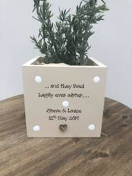 Wedding Present Personalised Shabby Chic Plant Pot Any Names Bride & Groom Gift Any Names Or Dates Special Couple - thumbnail 1