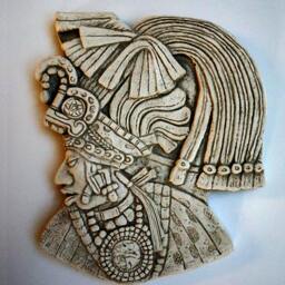 Historical Reproduction Of Mayan Sculpture Bird Jaguar in Battle Dress Late Classic Period From Lintel 41, Yaxchilan, Chiapas, Mexico - thumbnail 2