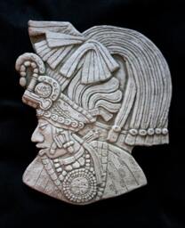 Historical Reproduction Of Mayan Sculpture Bird Jaguar in Battle Dress Late Classic Period From Lintel 41, Yaxchilan, Chiapas, Mexico - thumbnail 1