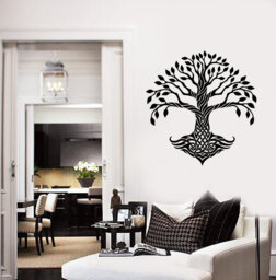 Celtic Tree Vinyl Wall Decal Leaves Roots Irish Ornament Decor Stickers Mural - #2762Di - thumbnail 1