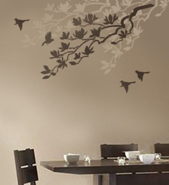 Wall Stencil Magnolia - Reusable Stencils Better Than Decals - image 1