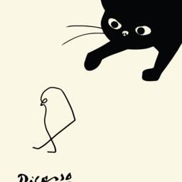Picasso, Cat Chasing Bird, Poster, Print, Art, Canvas, Wall Art Decor Home - thumbnail 2