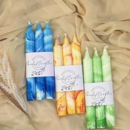 Set Of 3 Candles, Marble Candles, Taper Candles, Dinner Candles, Blue & White Home Decor, Wedding Candles, Tall Taper Candles, Tapered Candles - thumbnail 2