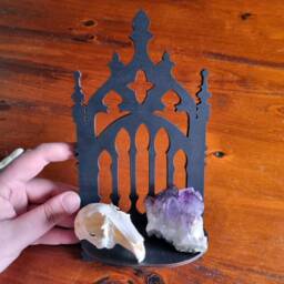 Mini Gothic Arch Shelf // Wall Sconce Altar - thumbnail 3