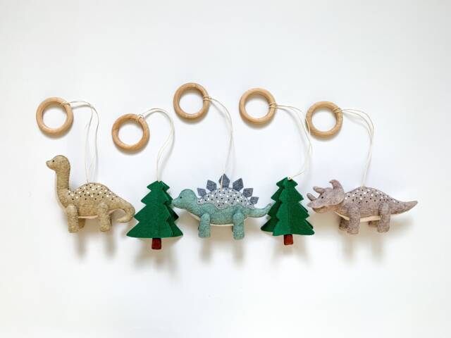 Dinosaur Baby Gym, Play Gym Toy, Hanging Dino, Dinosaur Shower, Nursery Decor - image 1