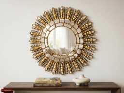 Gold Sunburst Wall Mirror 23.6