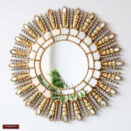 Gold Sunburst Wall Mirror 23.6