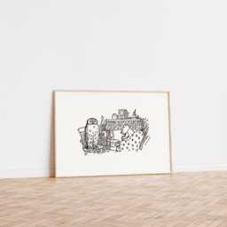 Winnie The Pooh Print, & Owl, Nursery Decor, New Baby Gift, Unframed, A2/A3/A4/A5, Classic Winnie-The-Pooh - thumbnail 2