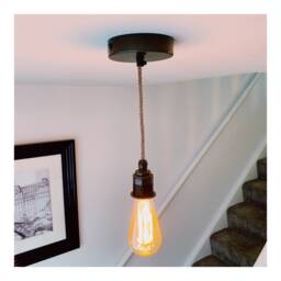 Pewter Single Drop Pendant Light - Without Bulb - thumbnail 1