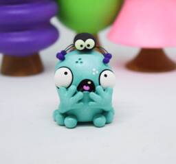 Gubbin & His Spider Friend, Shelf Figurine, Monster Figure, Desk Buddy, Miniature Art