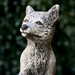 Concrete Fox Statue Stone Figurine Garden Decoration Woodland Animal Sculpture Outdoor Ornament Handmade Gift - thumbnail 3