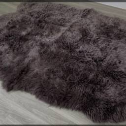 Large Dark Brown Sheepskin Rug, Genuine Fluffy Rug - 180x135cm - thumbnail 4