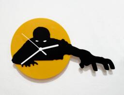 Night Of The Living Dead Zombies Get Out Grave - Black & Yellow Silhouette Wall Clock - thumbnail 1