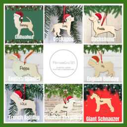 Personalised Labrador Christmas Ornament Hand-Painted Santa Hat, Engraved Dog Bauble - thumbnail 3
