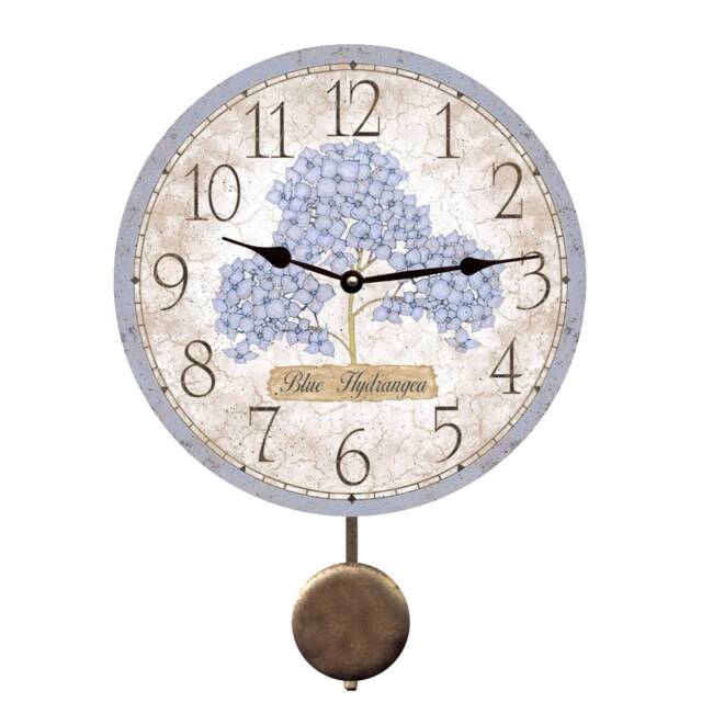 Blue Hydrangea Pendulum Clock - image 1
