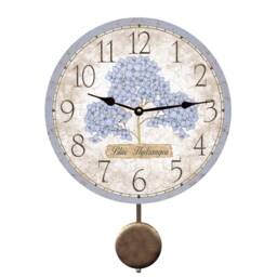 Blue Hydrangea Pendulum Clock
