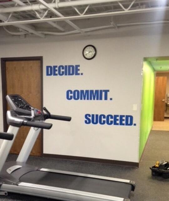 Motivational Work Out Quote. Gym Wall Decal. Decide Commit Succeed - image 1
