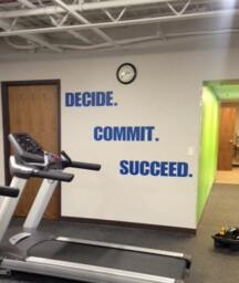 Motivational Work Out Quote. Gym Wall Decal. Decide Commit Succeed - thumbnail 1