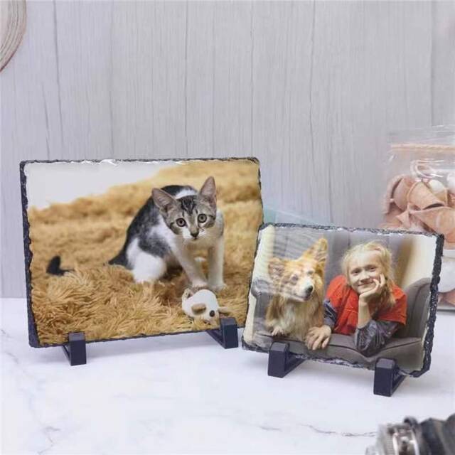 Personalised Photo Slate Frame Rock Keepsake Birthday Wedding Anniversary Christmas Gift For Her Him Family Home Decoration - image 1