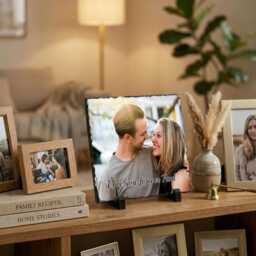 Photo Slate Gift - Personalised Frame For Anniversaries, Weddings, Birthdays, Christmas & Valentines Stone - thumbnail 4