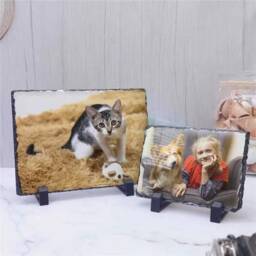 Personalised Photo Slate Frame Rock Keepsake Birthday Wedding Anniversary Christmas Gift For Her Him Family Home Decoration - thumbnail 1