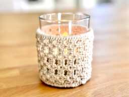 Large Macrame Tea Light Holder Boho Table Decor With Glass Insert