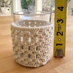Large Macrame Tea Light Holder Boho Table Decor With Glass Insert - thumbnail 4