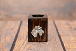 Fox Terrier - Wooden Candlestick With Dog, Souvenir, Decoration, Limited Edition, Collection - thumbnail 1