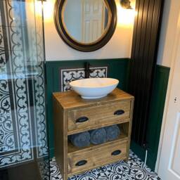 Wallington Reclaimed Wood Rustic Bathroom Vanity Unit - thumbnail 3
