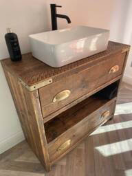 Wallington Reclaimed Wood Rustic Bathroom Vanity Unit