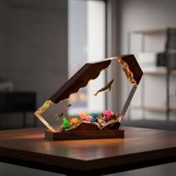 Deep Sea Adventure Resin Lamp Diver & Whale Night Light - thumbnail 2
