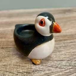 Small Puffin Tealight Candle Holder Ocean Seaside Beach Nautical Home Decoration Ornament - thumbnail 3