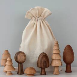 Wooden Christmas Tree Decor Toy Forest Set Of 7 Trees, Montessori Learning Unique Baby Toys, Gift For Toddler, Pretend Play From Ukraine - thumbnail 3
