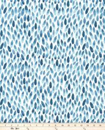 Faux Roman Shade Valance in Lotus Blue & White Print, Fully Lined, Custom Made Modern Kitchen Valance, Blue, Aqua Zen Garden Collection - thumbnail 2
