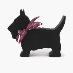 Scottie Dog Wooden Ornament - Handmade Scottish Terrier With Tartan Ribbon - thumbnail 2