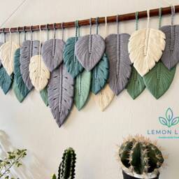 Large Macrame Leaf Wall Art Boho Home Decor Tapestry - thumbnail 4