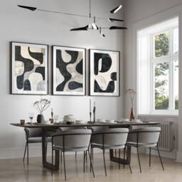 Neutral Abstract Art Prints, Modern Art, Brush Strokes, Wall , Set Of 3 A5, A4, A3 A3+ A2 A1 Sizes, Fast Delivery - thumbnail 2