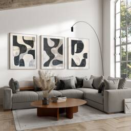 Neutral Abstract Art Prints, Modern Art, Brush Strokes, Wall , Set Of 3 A5, A4, A3 A3+ A2 A1 Sizes, Fast Delivery - thumbnail 1