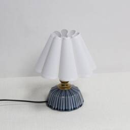 Handmade Ceramic Table Lamp With Off-White Fabric Shade For Home Gift-11# - thumbnail 3