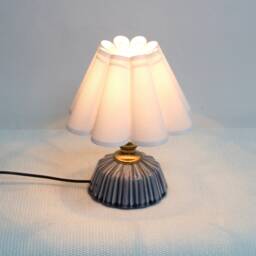 Handmade Ceramic Table Lamp With Off-White Fabric Shade For Home Gift-11#