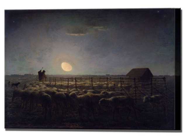 Sheepfold Moonlight Canvas Print, Jean-Francois Millet, Ready To Hang - image 1