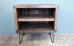 Reclaimed Wood Retro Tv Unit Hairpin Legs Media Console - thumbnail 1
