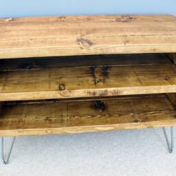 Reclaimed Wood Retro Tv Unit Hairpin Legs Media Console - thumbnail 2