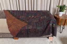 Luxury Boiled Pure Merino Wool Reversible Sofa Or Bed Throws For Ultimate Comfort & Style - Classic Indian Paisley in Multicolour - thumbnail 1