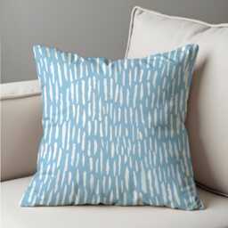 Blue Abstract Cushion Cover, Modern Scandinavian Pillow Case, Light White Throw Pillowcase, Minimalist Sofa Decor - thumbnail 2