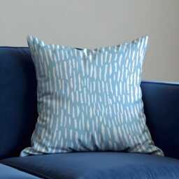 Blue Abstract Cushion Cover, Modern Scandinavian Pillow Case, Light White Throw Pillowcase, Minimalist Sofa Decor - thumbnail 1